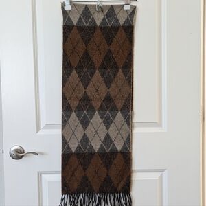 Vintage Machintosh Wool Argyle Brown Men's Scarf